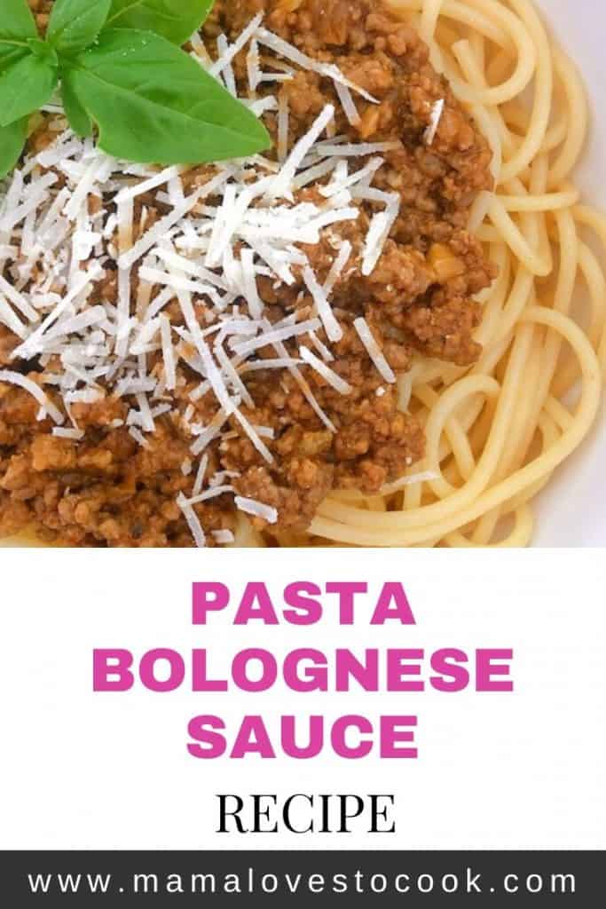 Pasta bolognese recipe Pinterest pin