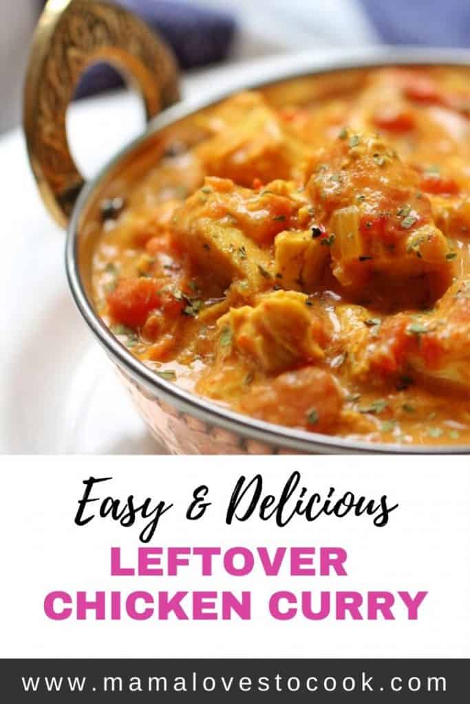 Leftover Chicken Curry Recipe Pinterest Pin.