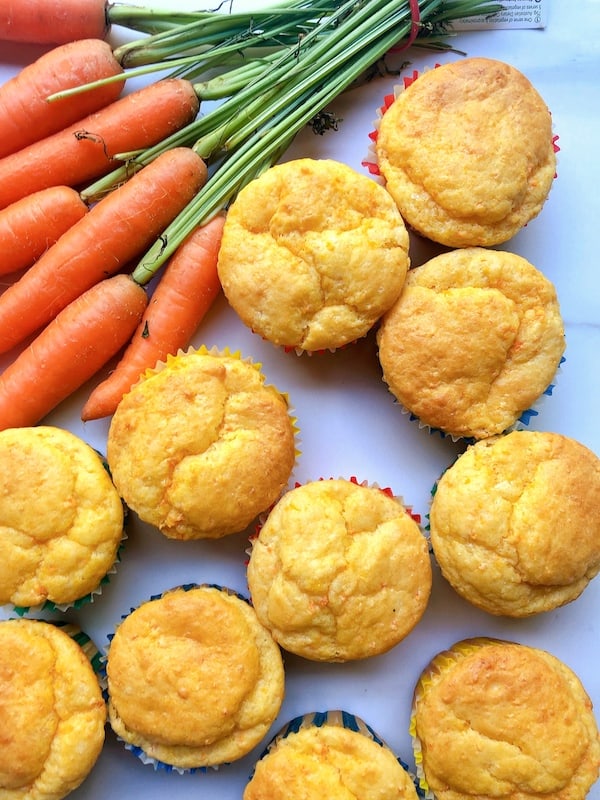 Carrot and cheese savoury muffins
