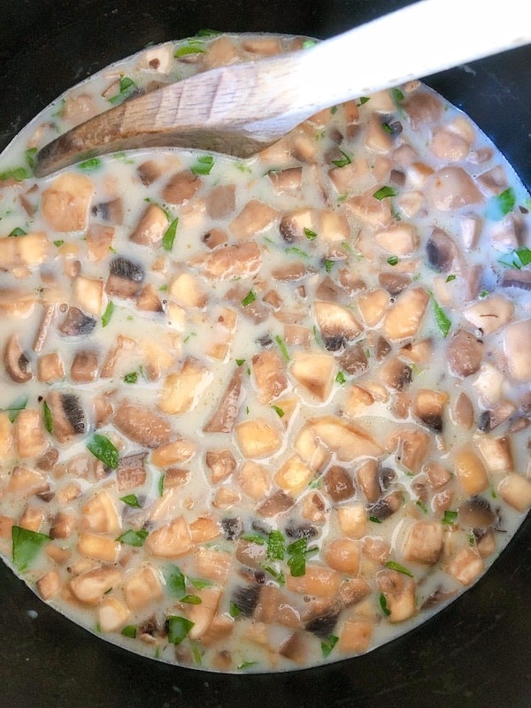 Making mushroom soup