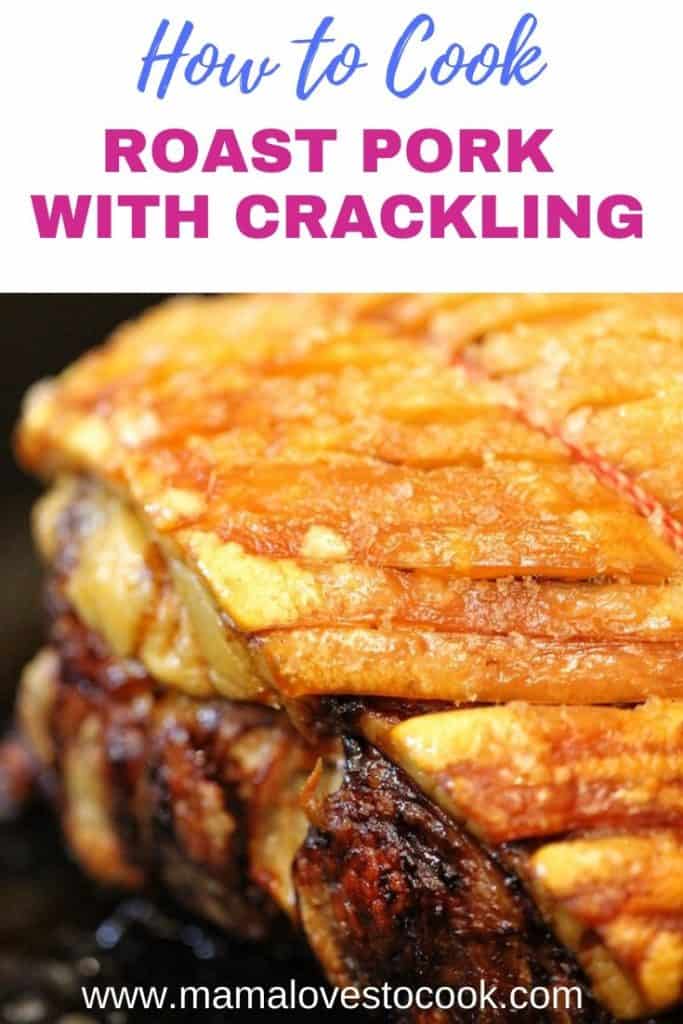 Roast Pork with Crackling Pinterest pin