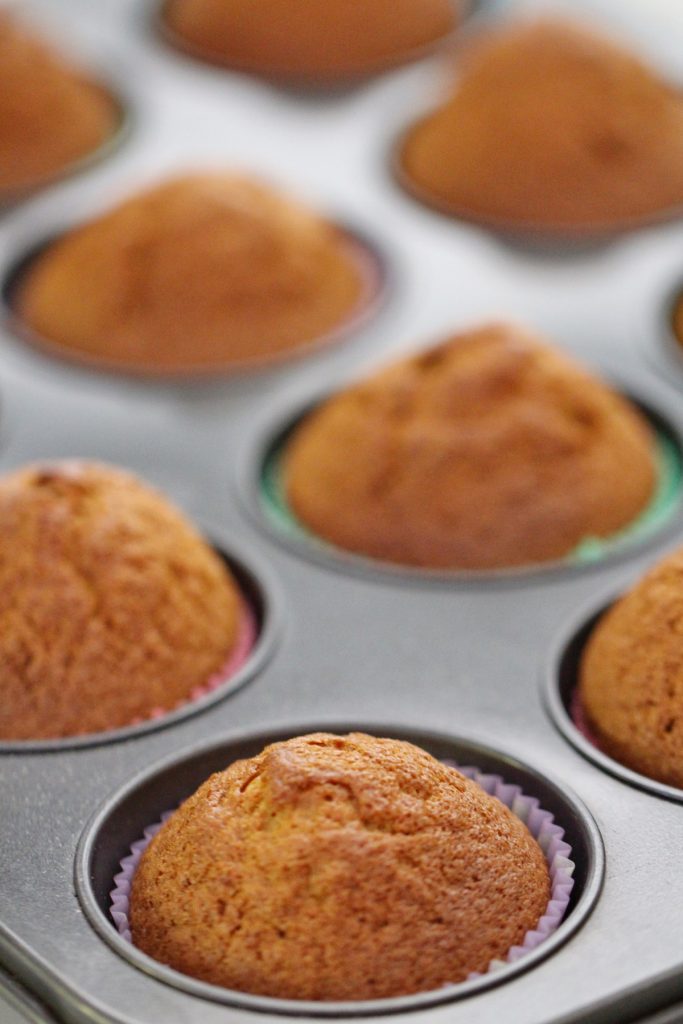 Carrot Cake Cupcakes in muffin tin