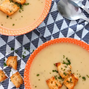 Thermomix Leek and Potato Soup in bowls