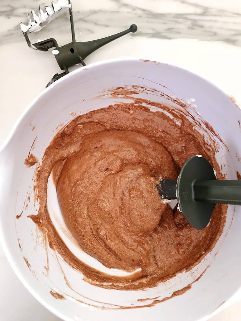 chocolate mousse mixture in a bowl 