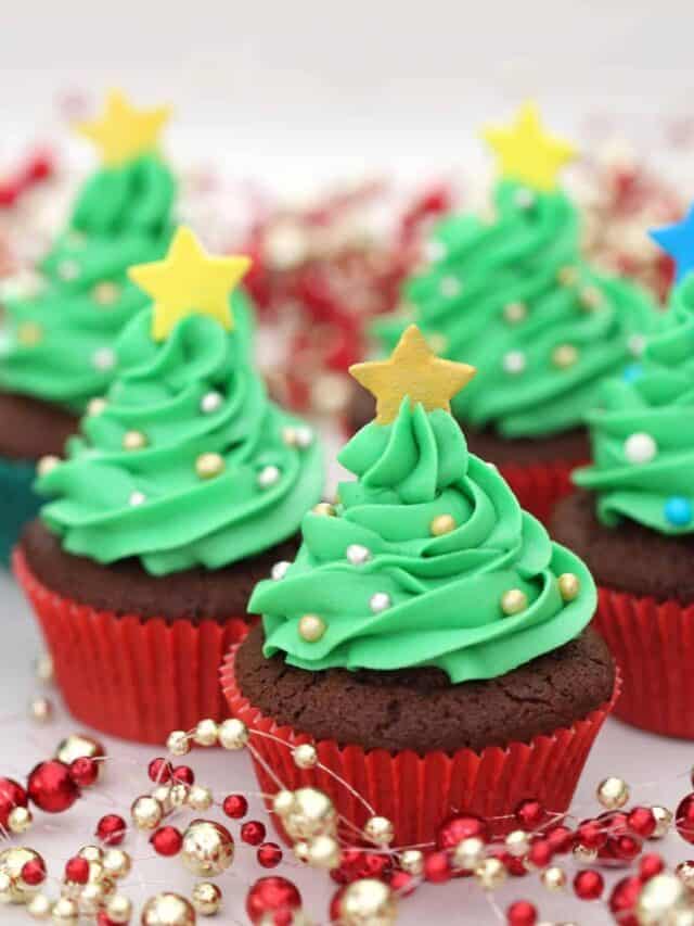 Easy Christmas Tree Cupcakes Recipe