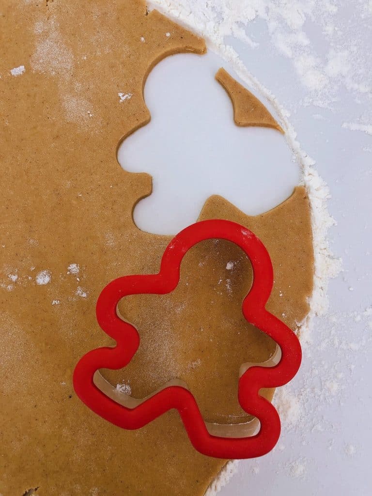 Cutting out gingerbread men