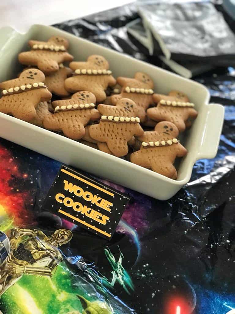 Chewbacca Cookies placed in a pan.