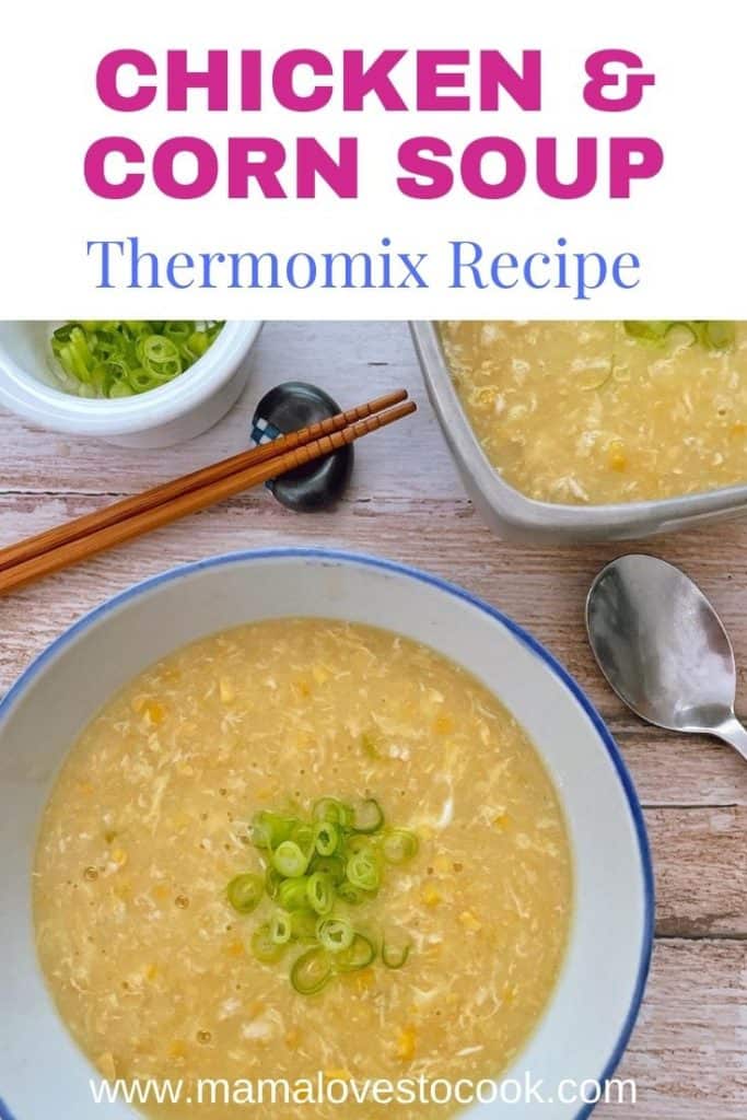 Chicken and corn soup Pinterest pin