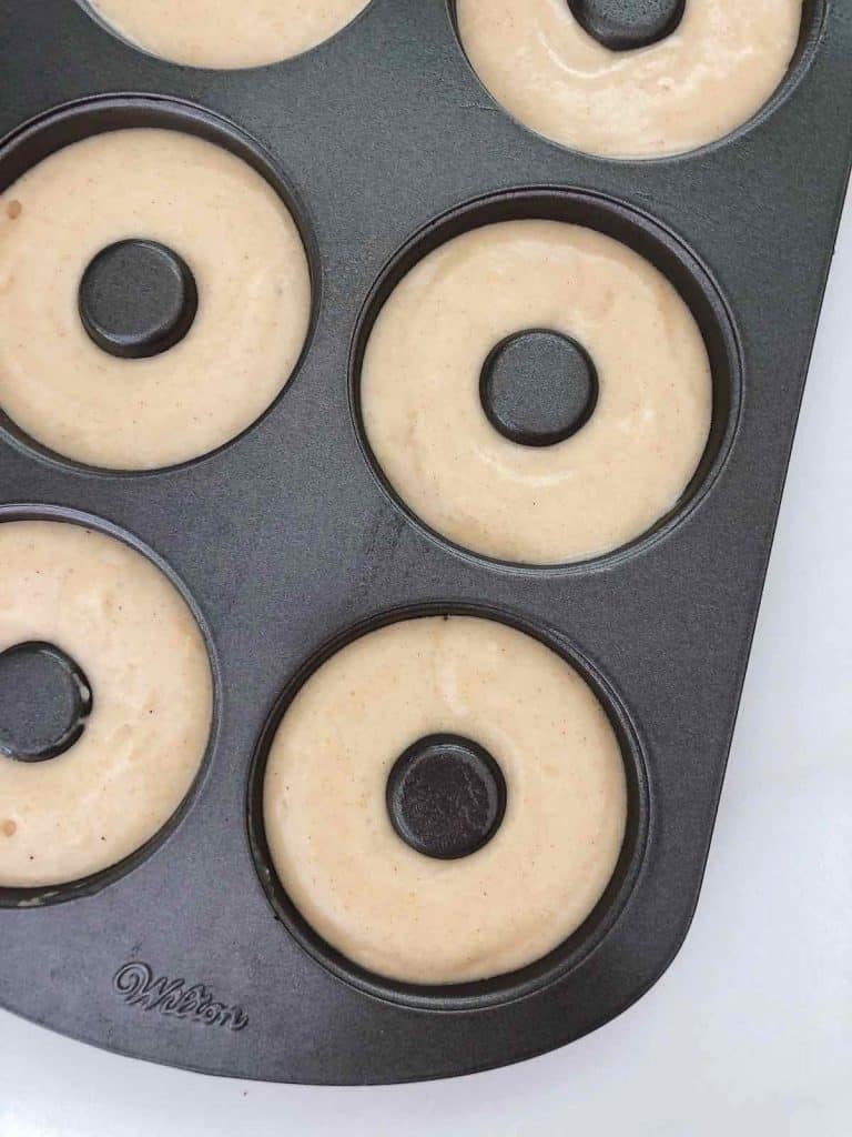 a dough in the donut tin 