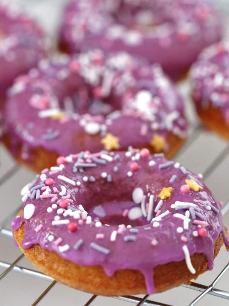 frosted donuts with sprinkles