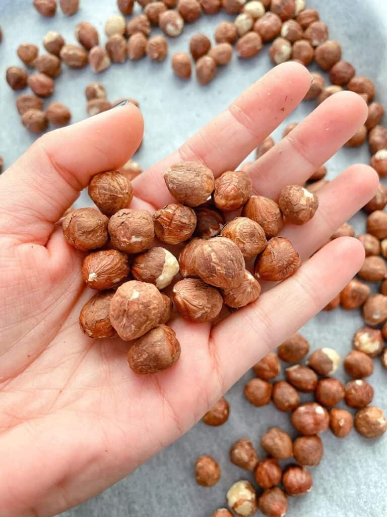 Handful of raw hazelnuts for making Thermomix nutella