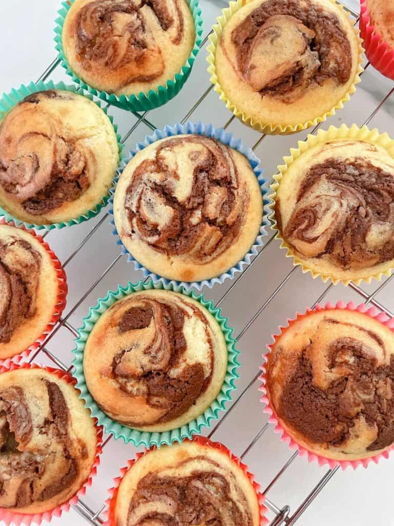 Thermomix Nutella Muffins on cooling tray.