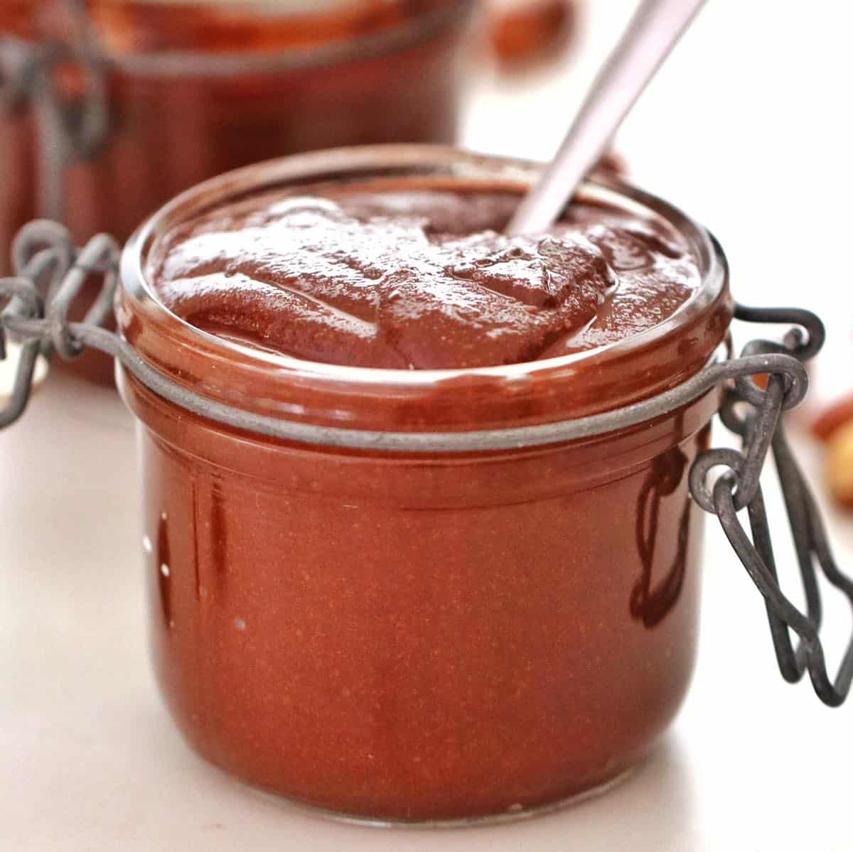 Thermomix nutella in a jar