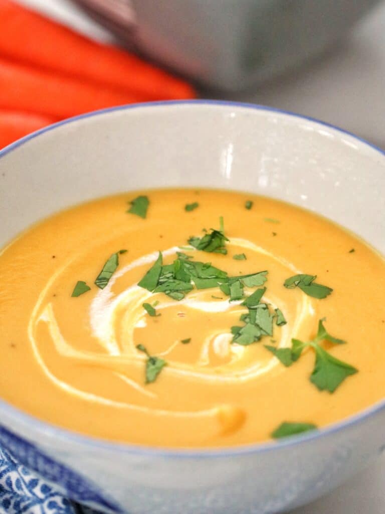 Bowl of Thermomix Carrot soup