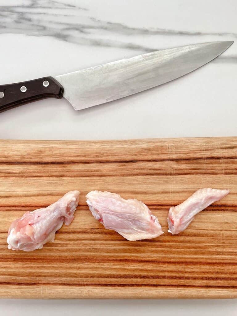 Cutting up chicken wings for salt and pepper wings