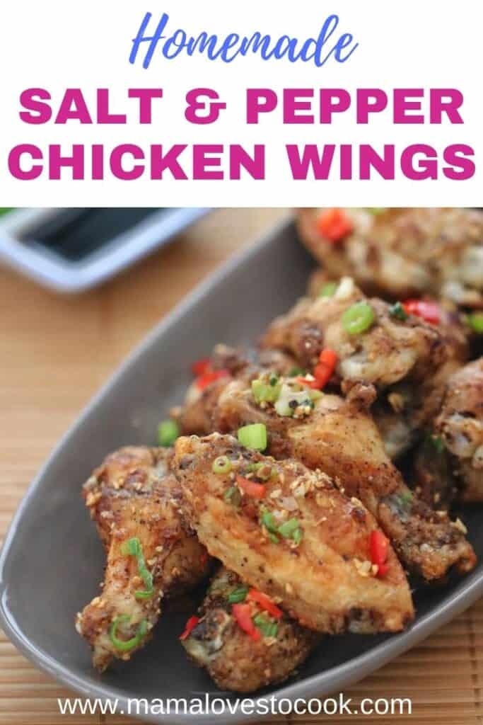 salt and pepper chicken wings Pinterest pin