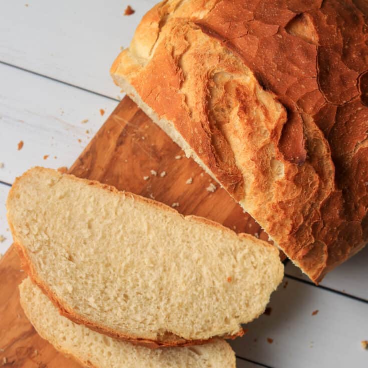 Sliced Thermomix bread from above