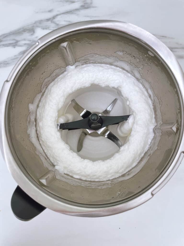 whizzing up the sugar using thermomix.