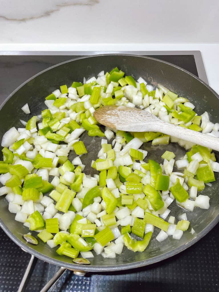 melted butter with saute onion and celery