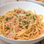 Thermomix carbonara in a bowl