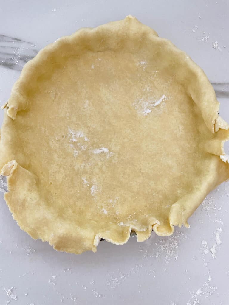 Pie crust in pie tin
