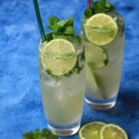 Thermomix mojitos on blue background