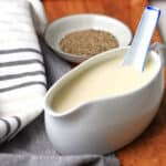 Thermomix Bechamel Sauce in jug with spoon