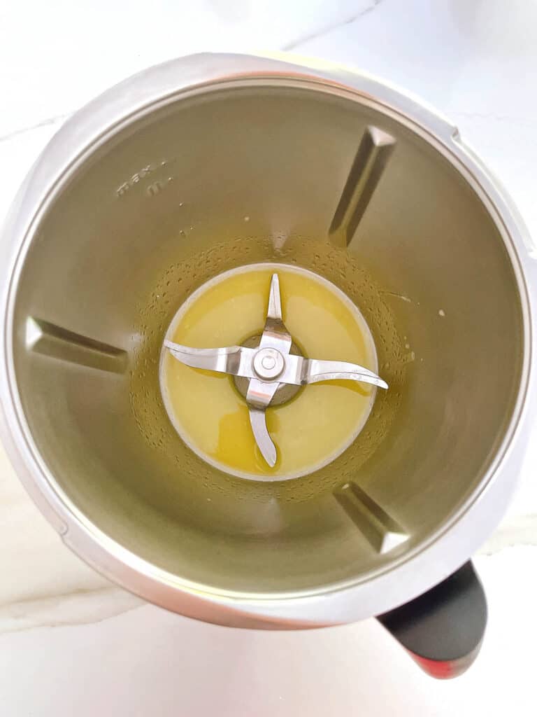 Melted butter in Thermomix bowl.