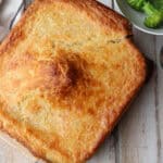 Flaky pastry on a pie.