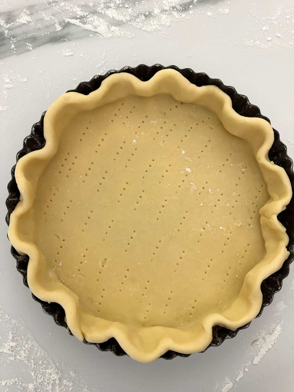 Pastry in pie dish.