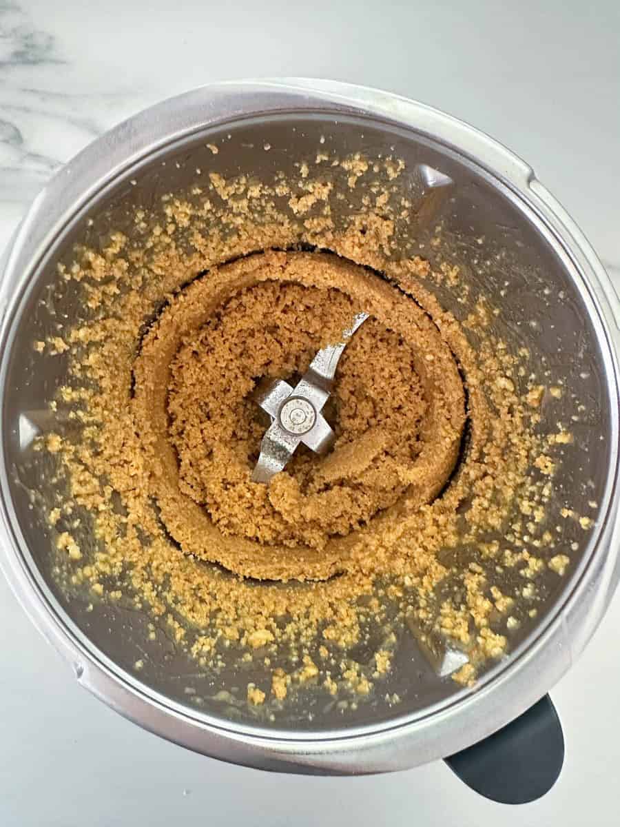 Thermomix Cheesecake base ingredients in bowl. 