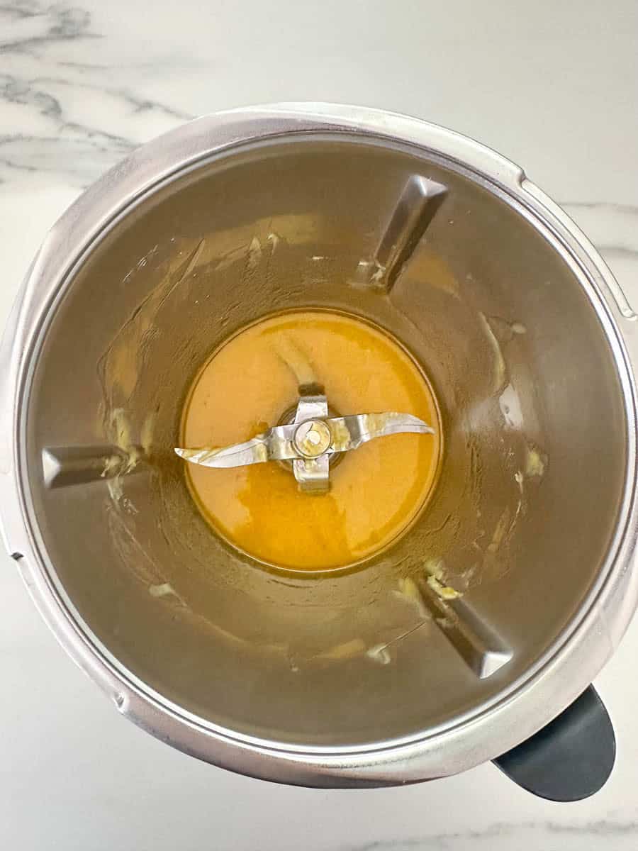 Melted butter and golden syrup in Thermomix bowl. 
