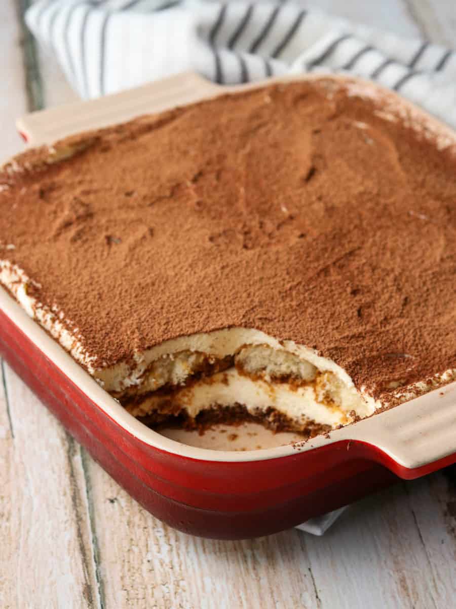 Thermomix Tiramisu in a serving dish. 