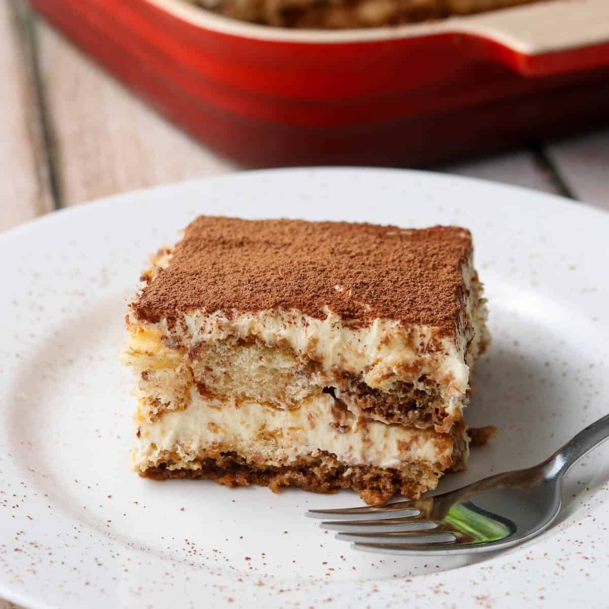Thermomix Tiramisu on plate.