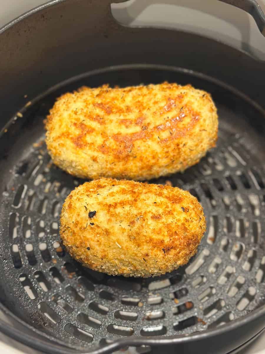 Cooking Chicken Kievs in an air fryer. 