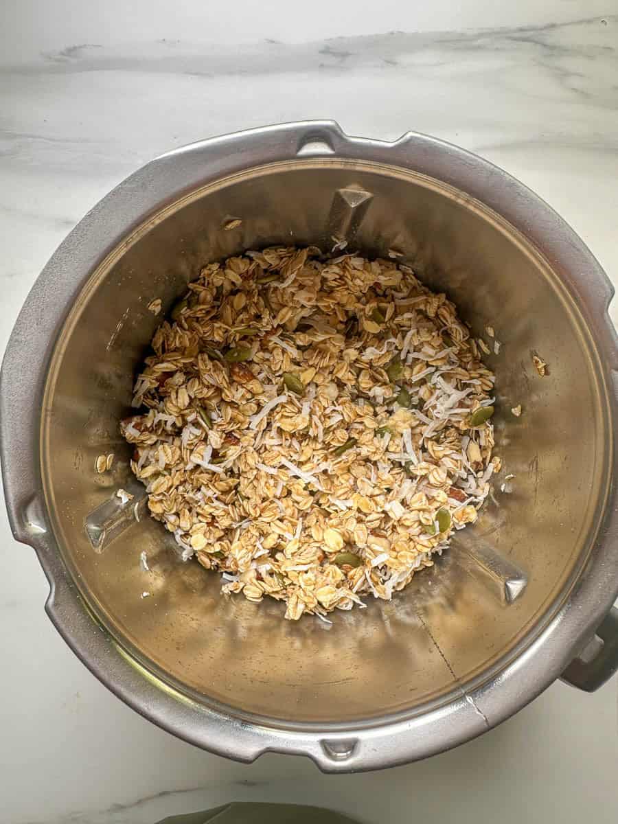 Mixed Granola in the Thermomix bowl.