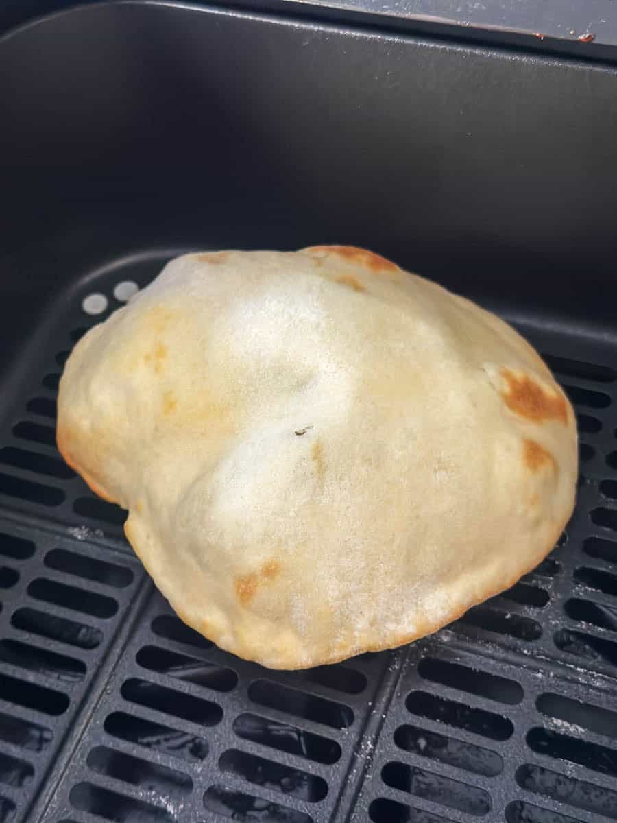 Flatbread Puffing Up in Air Fryer.