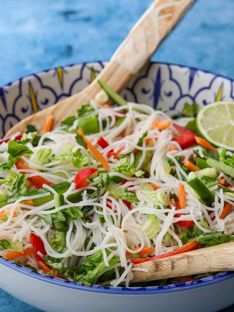 Vietnamese Noodle Salad in a bowl.