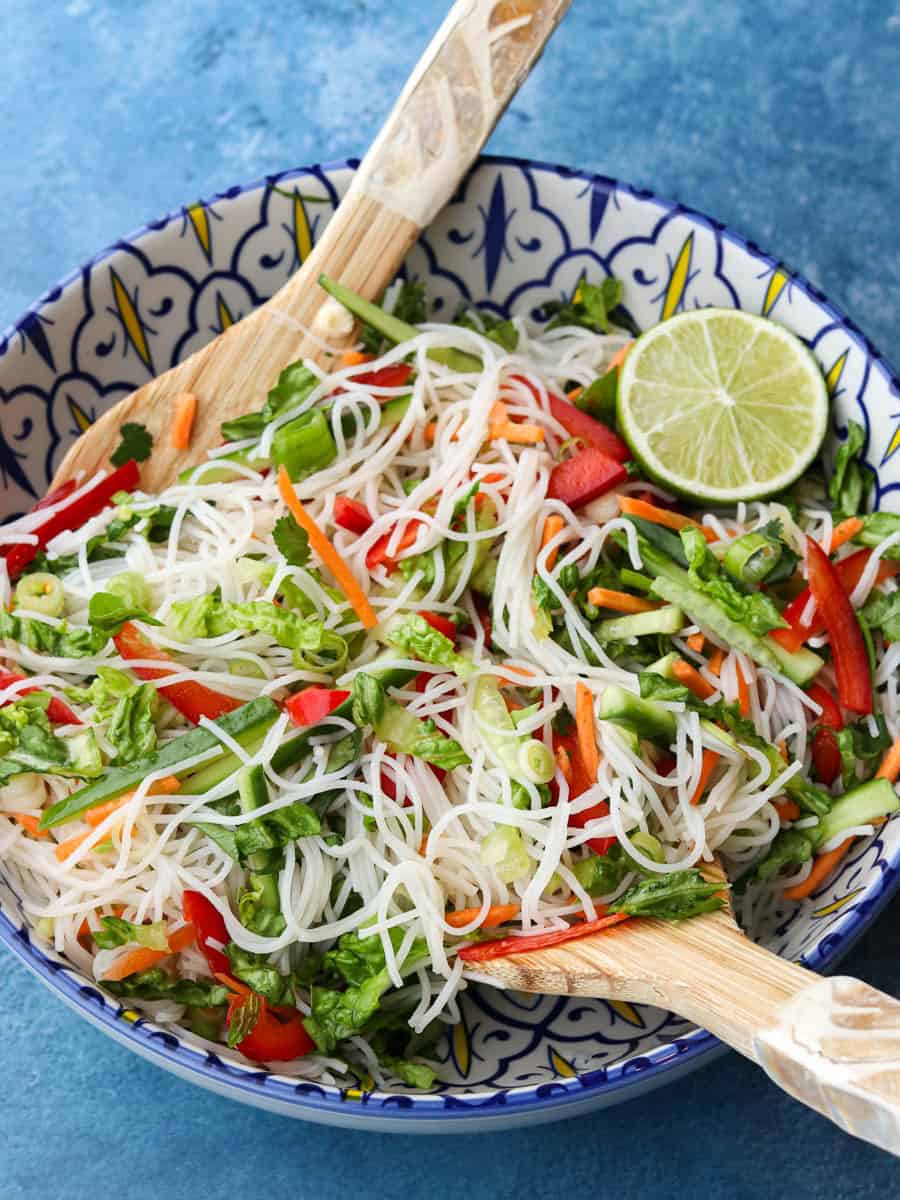 Vietnamese Noodle Salad in a bowl.