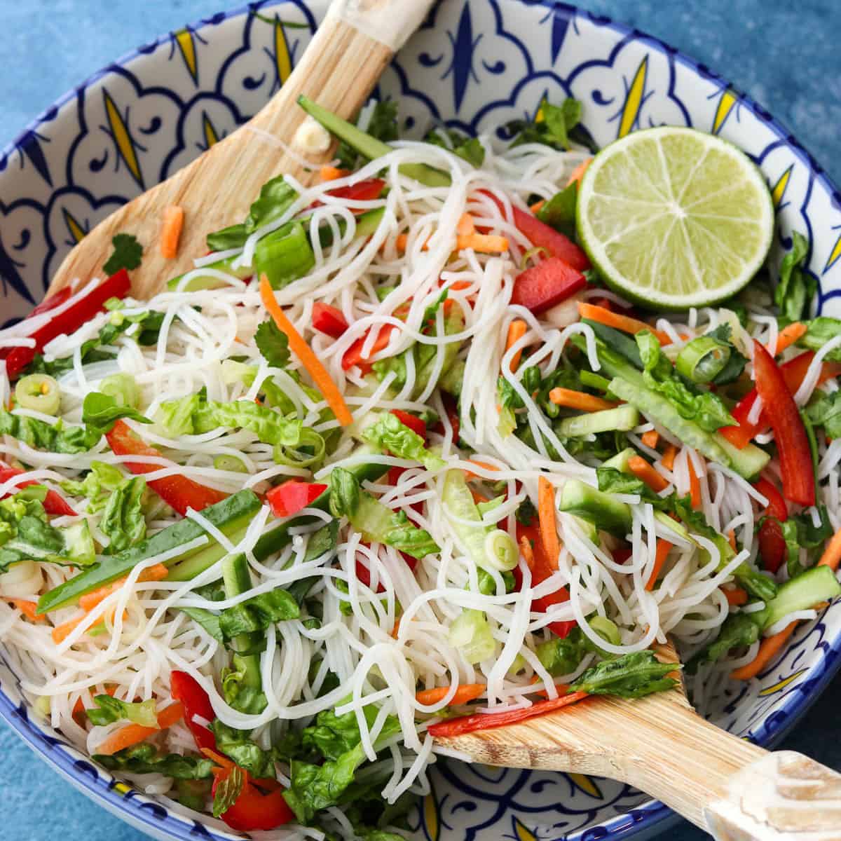 Vietnamese Noodle Salad in a bowl.